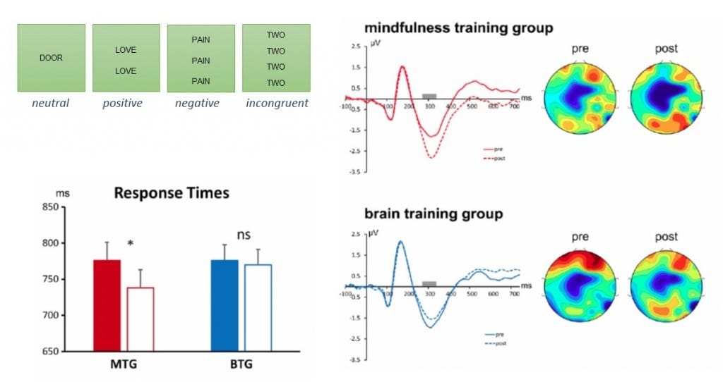 Visualised results from the meditation study